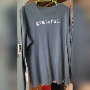 Long sleeve T-Shirt "Grateful" cotton